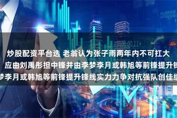 炒股配资平台选 老翁认为张子雨两年内不可扛大梁，避免成为全队包袱，应由刘禹彤担中锋并由李梦李月或韩旭等前锋提升锋线实力力争对抗强队创佳绩